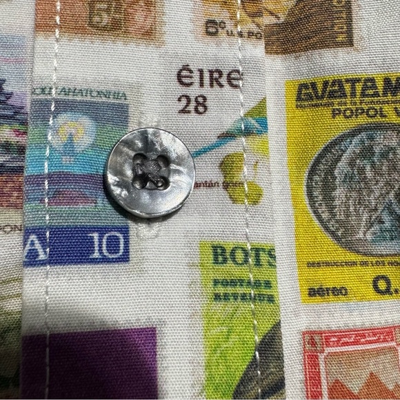 Jermyn & Bond Men’s Button-Up Shirt – Size L – Long Sleeve – Stamp Print - Picture 4 of 13